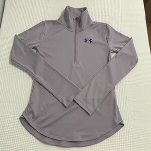 Under Armour  Long Sleeve Loose Lightweight 1/2 Zip Light Purple youth Large